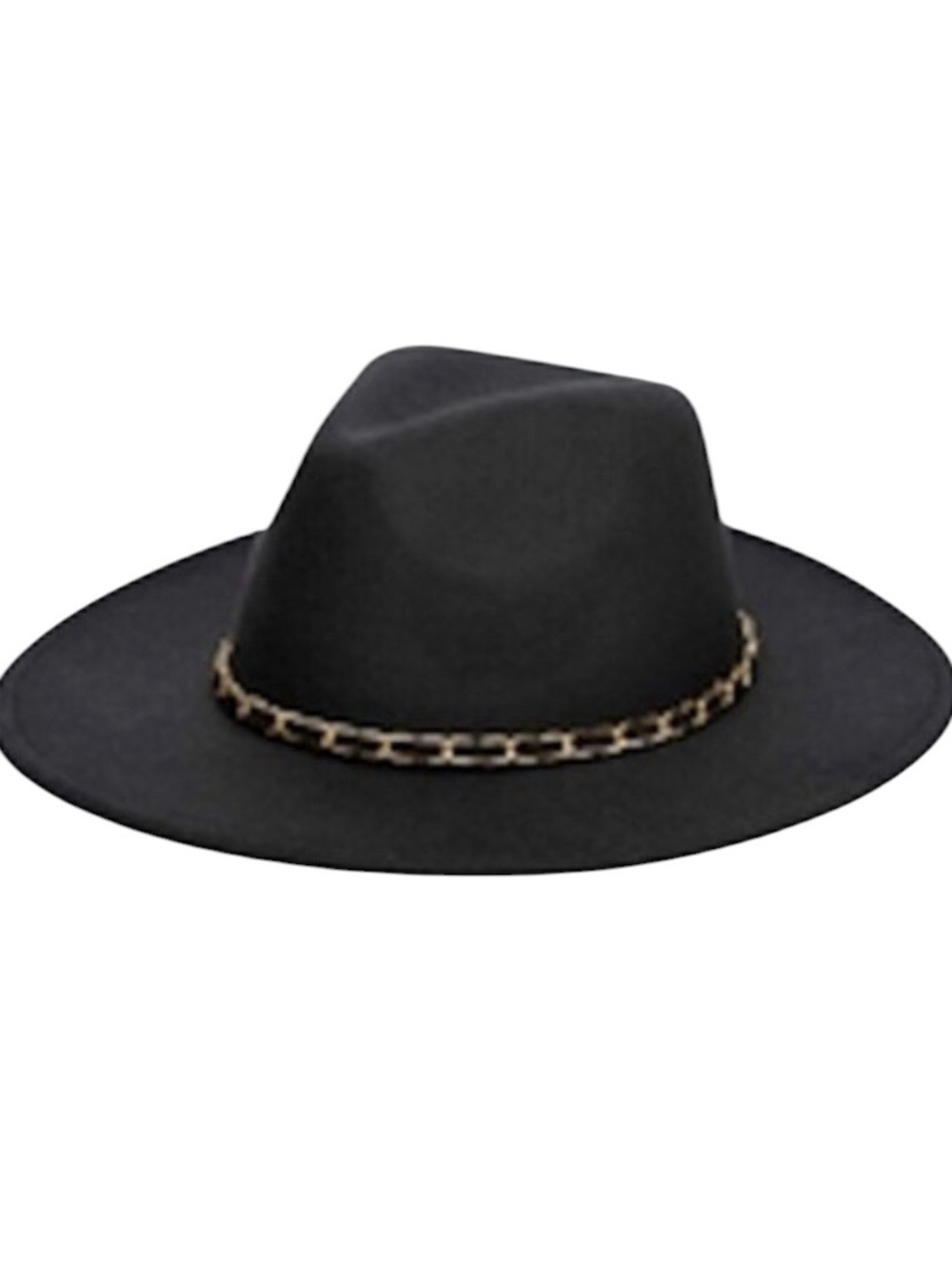 NEW Four Buttons by San Diego Hat Company Black Suede Chain Link Fedora